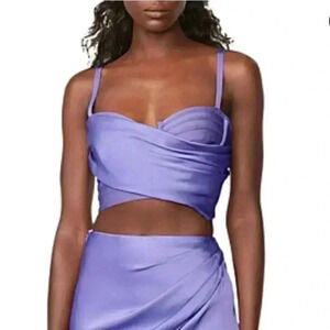 NWT Hervé Léger x Law Roach Draped Bustier Bandage Crop Top S Royal Purple